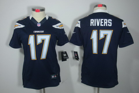 Nike Women San Diego Charger #17 Rivers DK Blue Color[NIKE LIMITED Jersey]