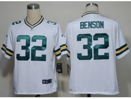 Nike Green Bay Packers 32 Cedric Benson White Game NFL Jersey