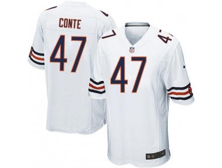 Nike Chicago Bears 47 Chris Conte White Game NFL Jersey