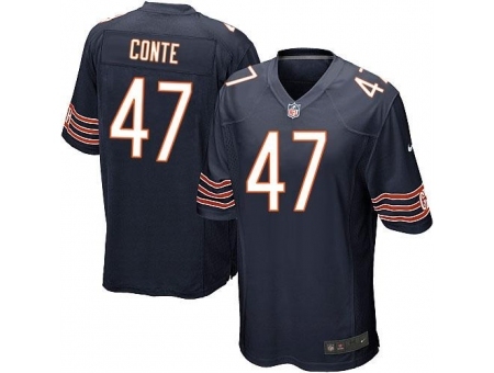 Nike Chicago Bears 47 Chris Conte Blue Game NFL Jersey