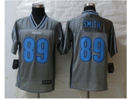 Nike Carolina Panthers 89 Steve Smith Grey Elite Vapor NFL Jersey