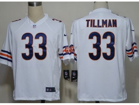 Nike Chicago Bears 33 Tillman White Game NFL Jersey