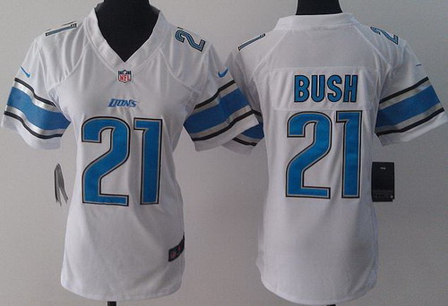 Women Nike Detroit Lions 21 Reggie Bush White LIMITED Jerseys