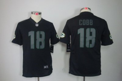 Nike Youth Green Bay Packers #18 Randall Cobb Black Jerseys[Impact Limited]