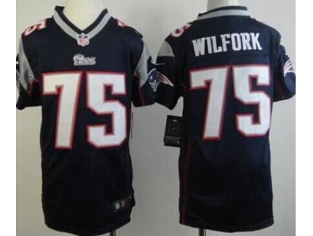 Youth Nike New England Patriots #75 Vince Wilfork Navy Blue Team Color Stitched NFL Jersey