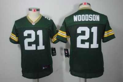 Nike Youth Green Bay Packers #21 Woodson Green Color[Youth Limited Jerseys]