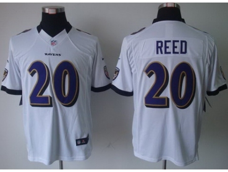 Nike Baltimore Ravens 20 Ed Reed White Limited NFL Jersey