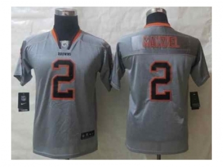 Nike Youth jerseys cleveland browns #2 manziel grey[lights out]