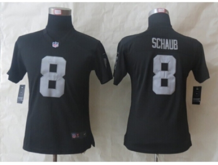 Women Nike Oakland Raiders #8 Schaub Black Jerseys