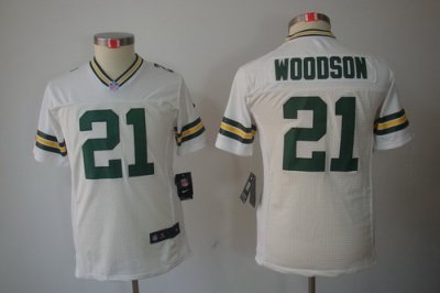 Nike Youth Green Bay Packers #21 Woodson White Color[Youth Limit
