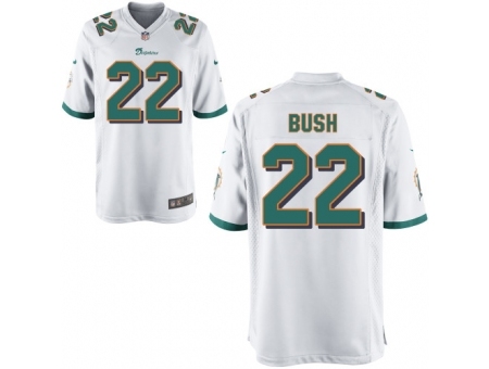 Nike Miami Dolphins 22 Reggie Bush White Game NFL Jersey