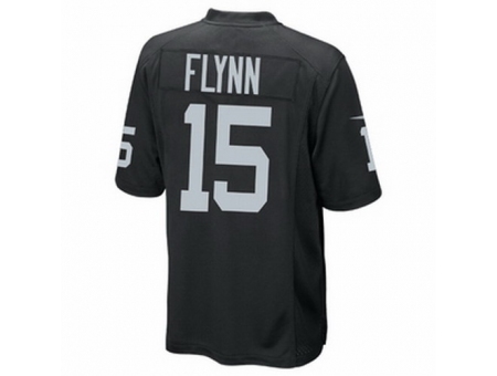 Nike Oakland Raiders 15 Matt Flynn BLACK GAME NFL Jersey