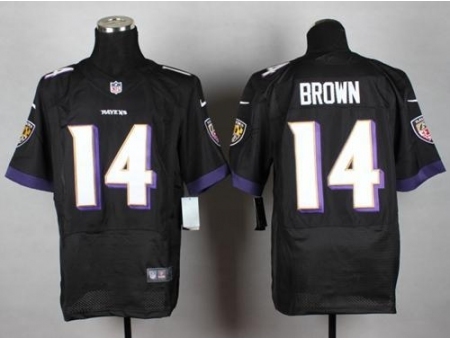 Nike Baltimore Ravens 14 Marlon Brown Black Elite NFL Jersey