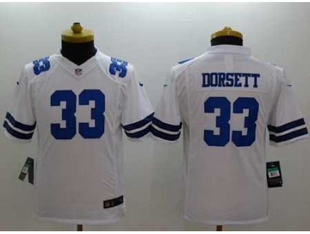 Youth Nike Dallas Cowboys #33 Tony Dorsett White Stitched NFL Limited Jersey