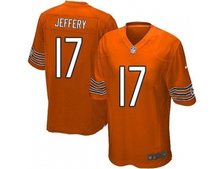 Nike Chicago Bears 17 Alshon Jeffery Orange Game NFL Jersey