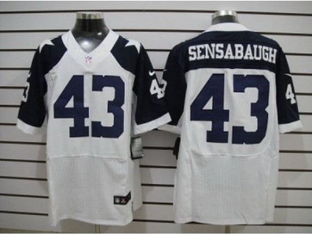 Nike Dallas Cowboys 43 Gerald Sensabaugh White Elite Thankgivings NFL Jersey