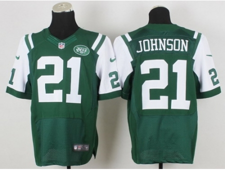 Nike New York Jets 21 Chris Johnson Green Elite NFL Jersey