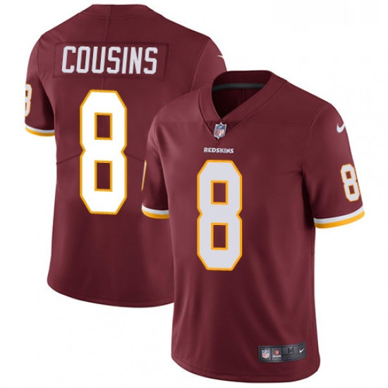 Mens Nike Washington Redskins 8 Kirk Cousins Burgundy Red Team Color Vapor Untouchable Limited Playe