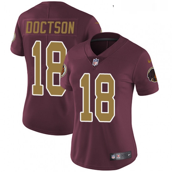 Womens Nike Washington Redskins 18 Josh Doctson Burgundy RedGold Number Alternate 80TH Anniversary V