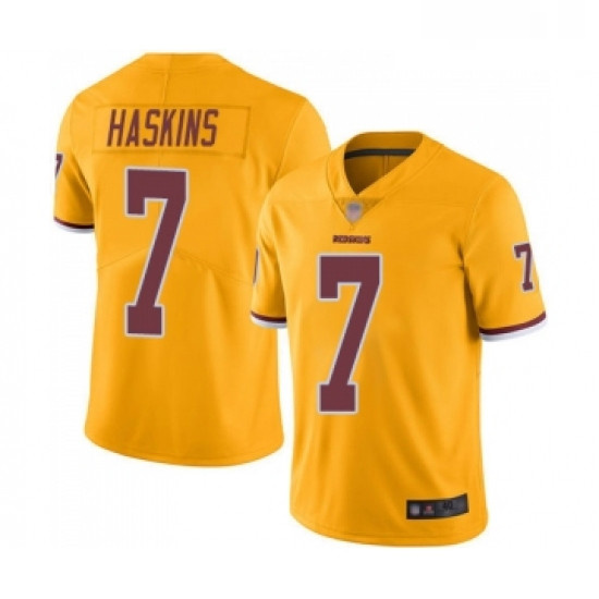 Mens Washington Redskins 7 Dwayne Haskins Elite Gold Rush Vapor 