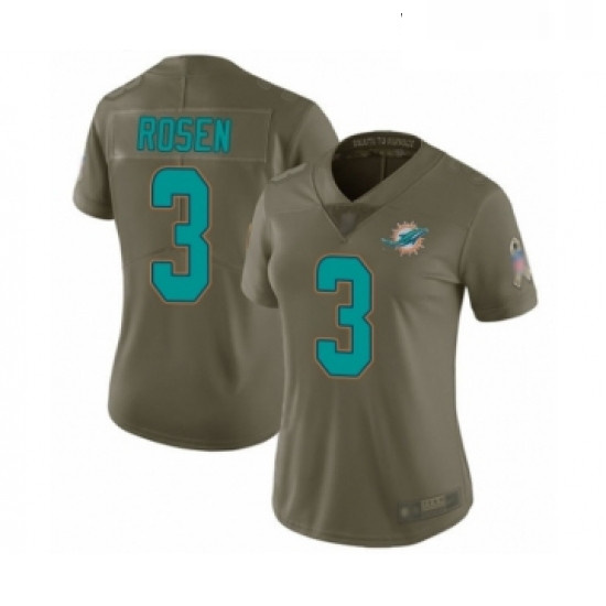 Womens Miami Dolphins 3 Josh Rosen Limited Olive 2017 Salute to Service Football Jersey