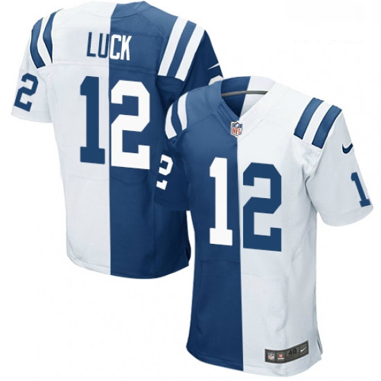 Men Nike Indianapolis Colts 12 Andrew Luck Elite Royal BlueWhite