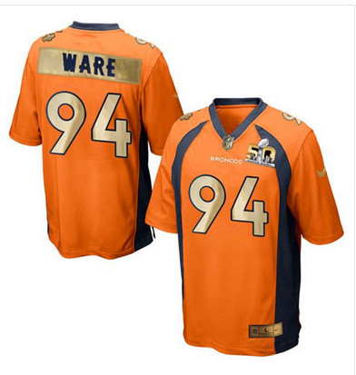 Nike Broncos #94 DeMarcus Ware Orange Team Color Mens Stitched NFL Game Super Bowl 50 Collection Jer