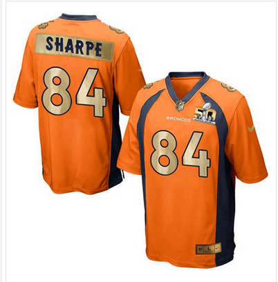 Nike Broncos #84 Shannon Sharpe Orange Team Color Mens Stitched NFL Game Super Bowl 50 Collection Je