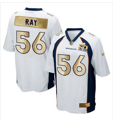 Nike Broncos #56 Shane Ray White Mens Stitched NFL Game Super Bowl 50 Collection Jersey