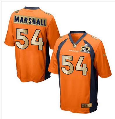 Nike Broncos #54 Brandon Marshall Orange Team Color Mens Stitche