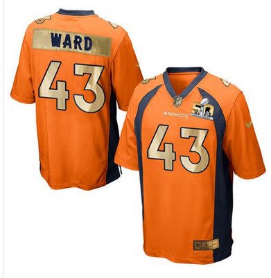 Nike Broncos #43 T J  Ward Orange Team Color Mens Stitched NFL Game Super Bowl 50 Collection Jersey