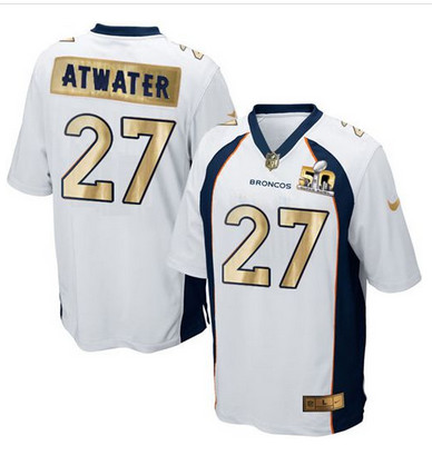 Nike Broncos #27 Steve Atwater White Mens Stitched NFL Game Super Bowl 50 Collection Jersey