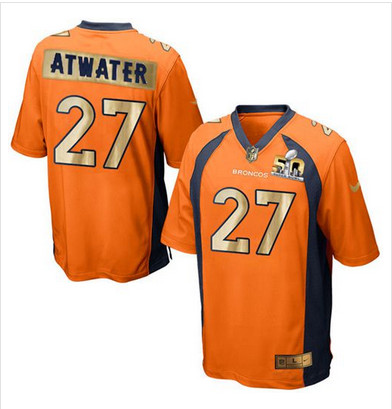 Nike Broncos #27 Steve Atwater Orange Team Color Mens Stitched NFL Game Super Bowl 50 Collection Jer