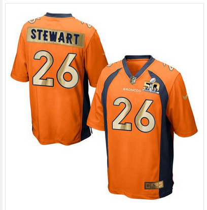 Nike Broncos #26 Darian Stewart Orange Team Color Mens Stitched NFL Game Super Bowl 50 Collection Je