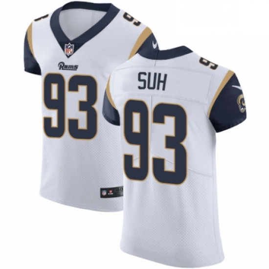 Men Nike Los Angeles Rams 93 Ndamukong Suh White Vapor Untouchable Elite Player NFL Jersey