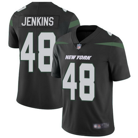 Jets 48 Jordan Jenkins Black Alternate Youth Stitched Football V