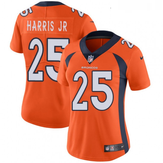 Womens Nike Denver Broncos 25 Chris Harris Jr Orange Team Color Vapor Untouchable Limited Player NFL