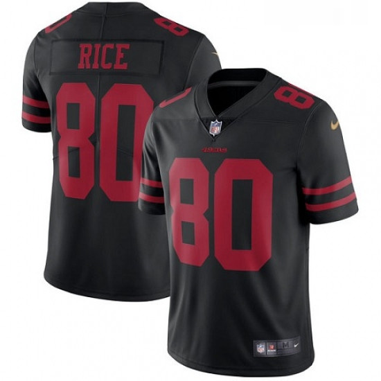 Mens Nike San Francisco 49ers 80 Jerry Rice Black Vapor Untoucha