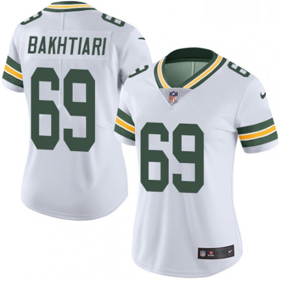 Womens Nike Green Bay Packers 69 David Bakhtiari White Vapor Unt