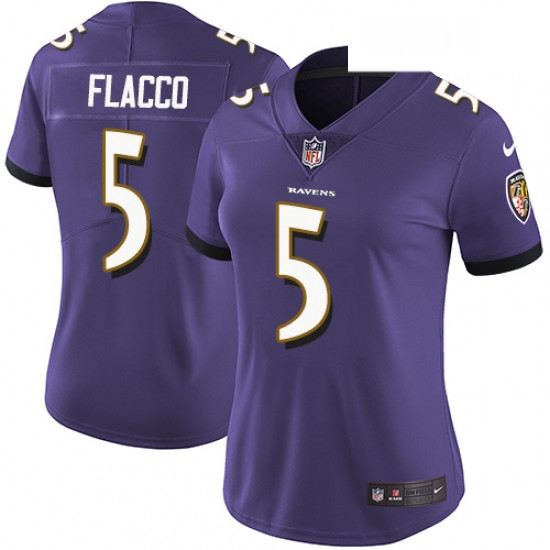 Womens Nike Baltimore Ravens 5 Joe Flacco Elite Purple Team Colo