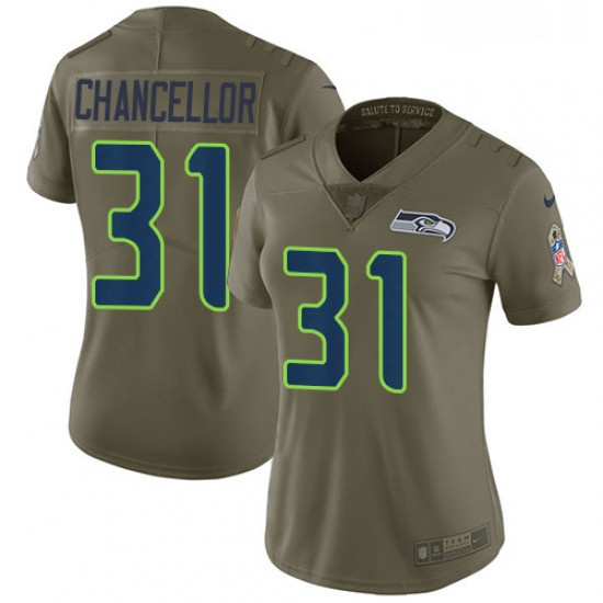 Womens Nike Seattle Seahawks 31 Kam Chancellor Limited Olive 201