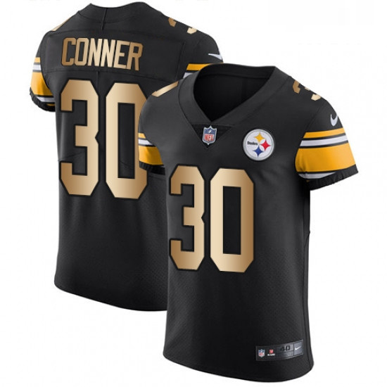 Mens Nike Pittsburgh Steelers 30 James Conner Elite BlackGold Te
