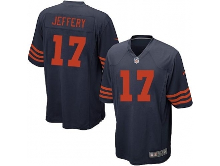 Nike Chicago Bears 17 Alshon Jeffery Blue Game Orange Number NFL