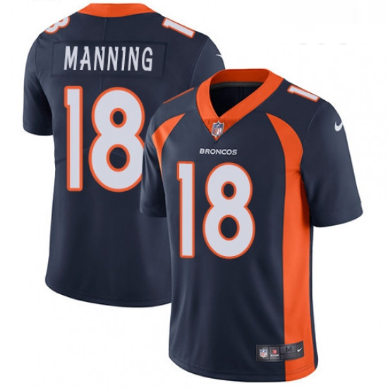 Youth Nike Denver Broncos 18 Peyton Manning Navy Blue Alternate Vapor Untouchable Limited Player NFL