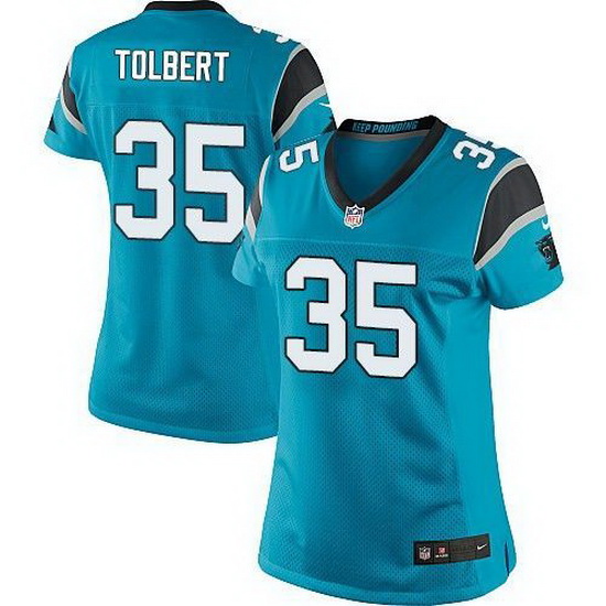 Nike Panthers #35 Mike Tolbert Blue Alternate Womens Stitched NF