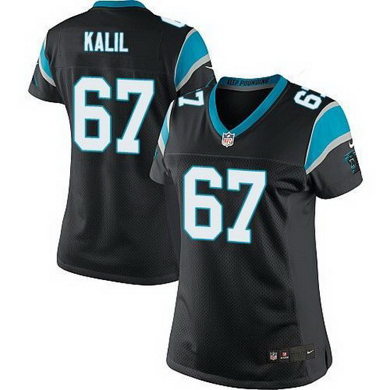 Nike Panthers #67 Ryan Kalil Black Team Color Womens Stitched NF