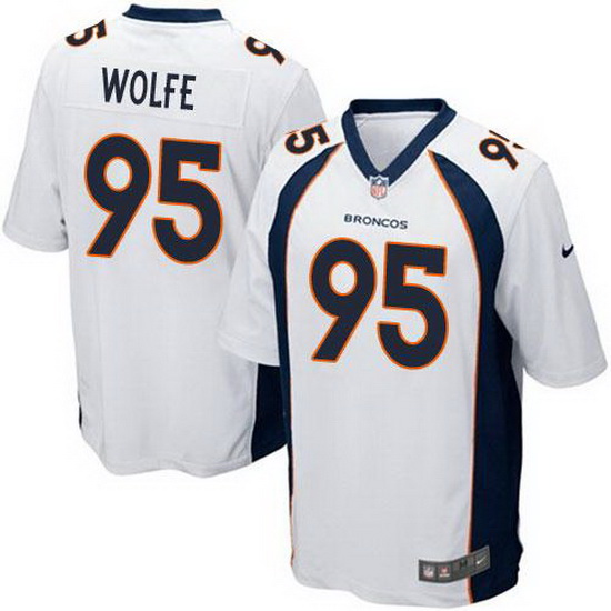 Nike Broncos #95 Derek Wolfe White Youth Stitched NFL New Elite 