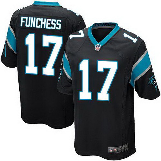 Nike Panthers #17 Devin Funchess Black Team Color Youth Stitched