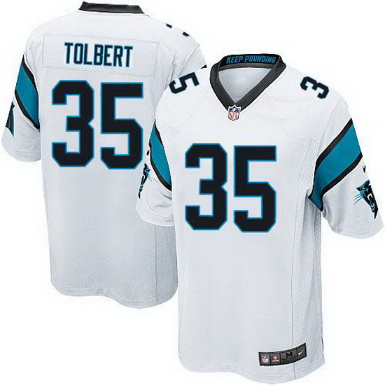 Nike Panthers #35 Mike Tolbert White Youth Stitched NFL Elite Je