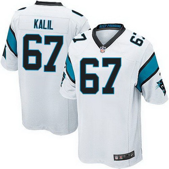 Nike Panthers #67 Ryan Kalil White Youth Stitched NFL Elite Jers